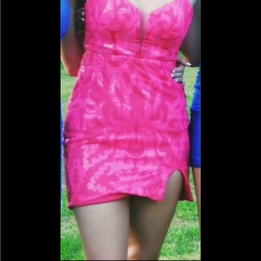 Vibrant Pink Strapless Dress
